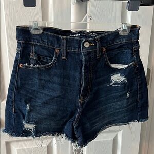 Old Navy Dark Blue Distressed Jean Shorts